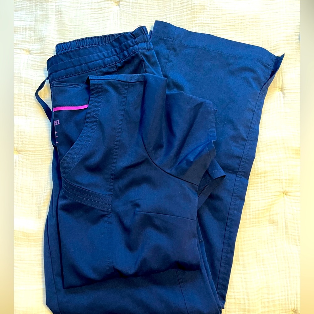 Purple Label by Healing Hands Navy Scrub Set. Size XSP